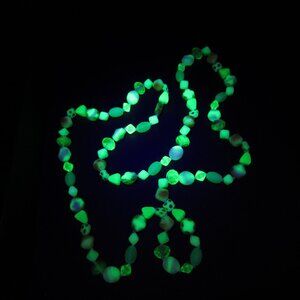 Uranium glass bead necklace